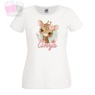 zsiráf mintás egyedi neves body/ póló