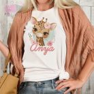 zsiráf mintás egyedi neves body/ póló