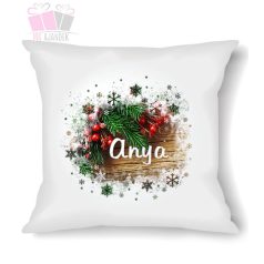 Karácsonyi párna -tábla dísz ünnep mintas egyedi neves párna ajandek christmas feliratos fenykepes 
