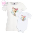 Zsiráfos anya lánya szett- giraffe allatos animal csaladi polo