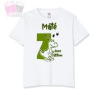 egyedi születésnapi póló feliratos éves lettem dino_mintás_body_saját_névvel-adatok birthday tshirt 