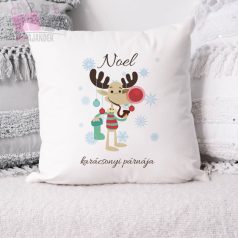 Rénszarvas mintás egyedi neves karácsonyi párna christmas fenykepes ajandek