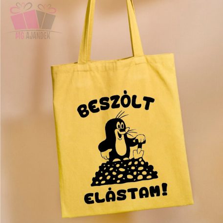 beszólt elástam egyedi minta kisvakond vászonszatyor vásárlás táska fényképes