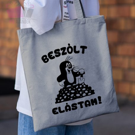 beszólt elástam egyedi minta kisvakond vászonszatyor vásárlás táska fényképes