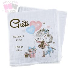 egyedi-neves-pelenka-cuki nyulas kislany szíves allat-feliratos textilpelenka-kifogo