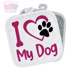 egyedi fenyképes ajandek edenyfogó sut foz i love my dog kutya barat szerelem forever friends társ