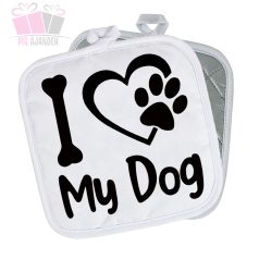 egyedi fenyképes ajandek edenyfogó sut foz i love my dog kutya barat szerelem forever friends társ