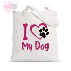 egyedi mintás szatyor bevásárlás i love my dog cat kutya macska szerelem allat animals kedvenc 