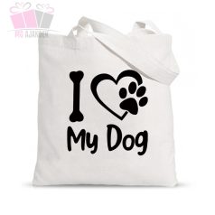 egyedi mintás szatyor bevásárlás i love my dog cat kutya macska szerelem allat animals kedvenc 