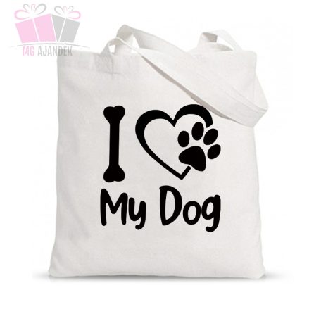 egyedi mintás szatyor bevásárlás i love my dog cat kutya macska szerelem allat animals kedvenc 
