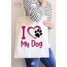 egyedi mintás szatyor bevásárlás i love my dog cat kutya macska szerelem allat animals kedvenc 