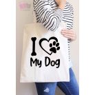 egyedi mintás szatyor bevásárlás i love my dog cat kutya macska szerelem allat animals kedvenc 