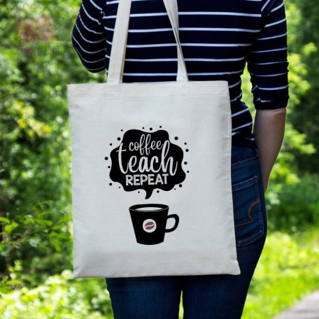 coffee teach repeat egyedi minta kisvakond vászonszatyor vásárlás táska fényképes