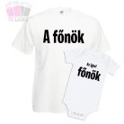 igazi főnök páros póló apa fia szett-  szett gyerek apa fia daddy son kids csaladi polo