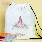 Unikornis egyedi neves füzetborító pink iskola suli cartoon rajzfilm egyszarvú