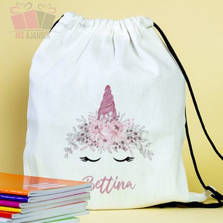 Unikornis egyedi neves füzetborító pink iskola suli cartoon rajzfilm egyszarvú