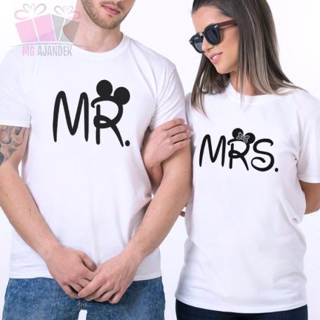 Páros póló-Mr& Mrs Mickey egér füllel