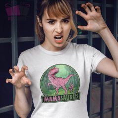 mamasaurus feliratos dinosurus mintas póló anyukáknak anyák napi ajándék női fehér póló