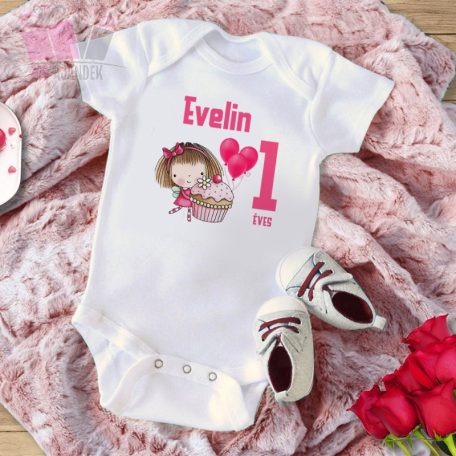 egyedi-neves-szülinapi kislány muffin sütis cakebody-bagoly-egy-éves-lettem-birthday-ajándek-owl