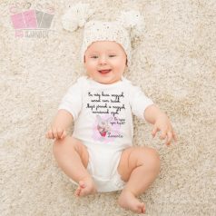 Piros nadrágos nyuszi - egyedi neves húsvéti body