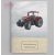 egyedi piros traktor mintás füzetborító iskola neves suli mz mezőgazdaság jármű markolo kombájn