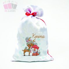 szarvas róka mintás egyedi neves mikulás zsák fenykepes ajandek karacsony unnep christmas santa claus  szarvas róka mintás egyedi neves mikulás zsák fenykepes ajandek karacsony unnep christmas santa claus