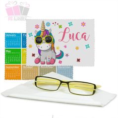 Egyedi neves szemüvegtörlő napszemüveges unikornis mintával   Egyedi neves szemüvegtörlő napszemüveges unikornis mintával