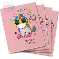 Napszemüveges unikornisos egyedi neves tornazsák iskola sport unikornis rajzfilm cartoon egyszarvú