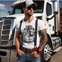 én egy KAMIONOSapuka vagyok olyan mint más apa csak menőbb cool feliratos szöveg pamut férfi póló