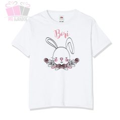 Egyedi neves fehér nyuszis húsvéti body