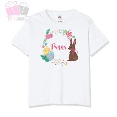 Barna nyuszis egyedi neves húsvét mintás body