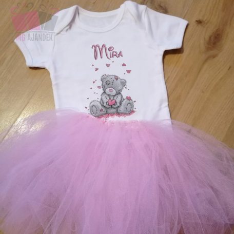 egyedi-neves-születésnapi-macis-body-szülinap-birthday-egyedi-fotos-ajándék medve bocs szives pink