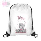 Szürke maci szívekkel egyedi neves füzetborító