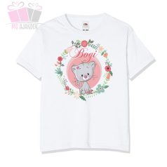 Cica viragkoszoruban mintás body sajat nevvel