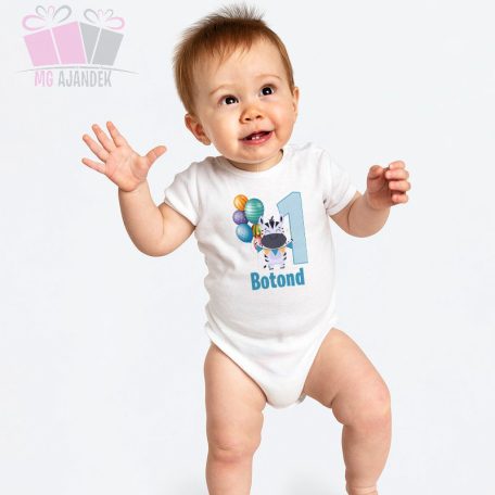 egyedi-neves-feliratos lufis ballons-zebra lepke pillangó-mintás-szülinapi-body-gyermek-póló-mese rajzfilm