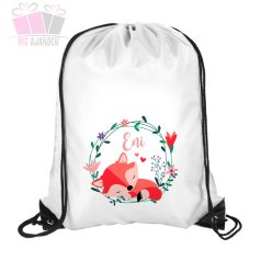 Rókás viragkoszoruban mintas egyedi neves tornazsak allatos suli sport animals