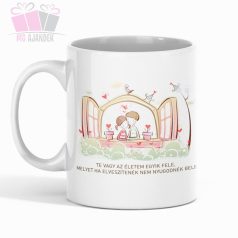 Te vagy az életem egyik fele - feliratos kerámia mug bögre szerelem valentin nap ajandek 