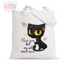 egyedi neves feliratos-testver-vaszonszatyor-cat cica macska tappancs