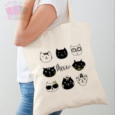 egyedi neves feliratos-testver-vaszonszatyor-cat cica macska tappancs