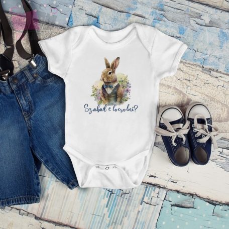 Egyedi neves húsvéti body saját névvel nyuszival easter bunny tshirt eier tapsi ünnepi póló body 