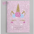 Unikornis egyedi neves füzetborító pink iskola suli cartoon rajzfilm egyszarvú