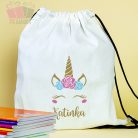 Unikornis egyedi neves füzetborító pink iskola suli cartoon rajzfilm egyszarvú