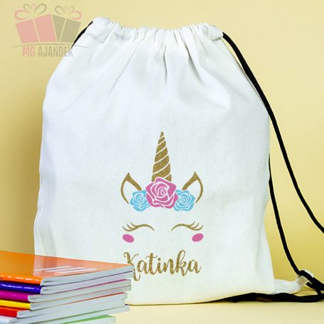 Unikornis egyedi neves füzetborító pink iskola suli cartoon rajzfilm egyszarvú