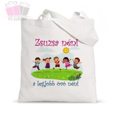 Egyedi neves vászonszatyor a legjobb ovo neni daduspedagogus napi táska