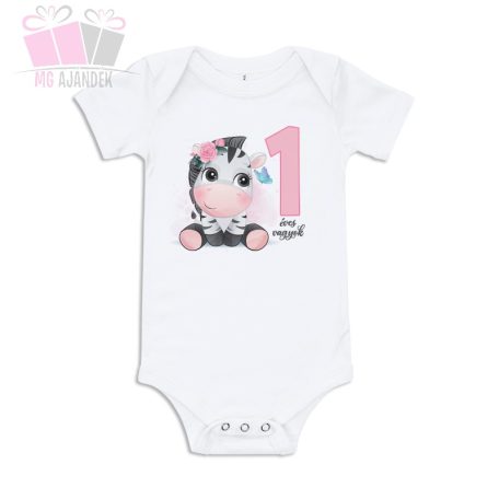 egyedi-neves-feliratos-zebra lepke pillangó-mintás-szülinapi-body-gyermek-póló-mese rajzfilm