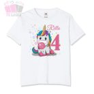 egyedi-neves-feliratos-egyszarvú rágó-mintás-szülinapi-body-gyermek-póló-mese rajzfilm állatos anima