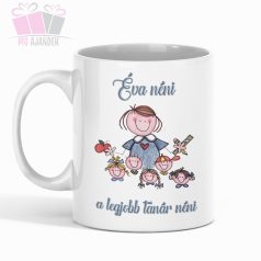 Pedagógus gyerekekkel-egyedi kerámia bögre tanár néniknek pedagogus nap ovo dadus ajandek