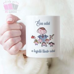 Pedagógus gyerekekkel-egyedi kerámia bögre tanár néniknek pedagogus nap ovo dadus ajandek