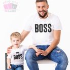 igazi főnök páros póló apa fia szett-  szett gyerek apa fia daddy son kids csaladi polo