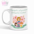 a legjobb tanárnő pedagógus napi ajandek kerámia bögre egyedi neves white mug watercolor virág flowe